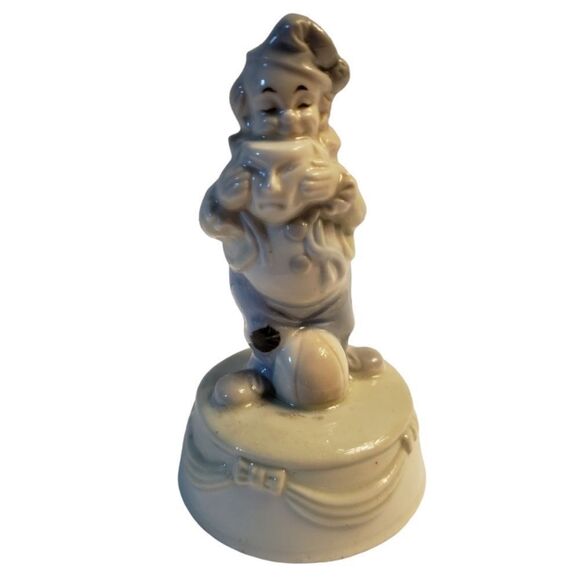 Porcelain Clown Holding Mask - Picture 1 of 9